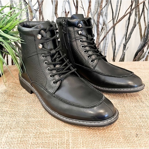 NEW Mark Nason Men’s Lace Up Black Boots Size 8 - Picture 3 of 13